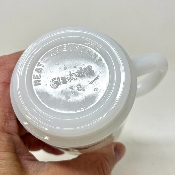 Vintage WINCHELL'S DONUT HOUSE 8oz Coffee Mug Cup GLASBAKE 78 Milk Glass - Picture 4 of 4